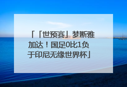 「世预赛」梦断雅加达！国足0比1负于印尼无缘世界杯