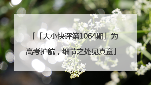 「大小快评第1064期」为高考护航，细节之处见真章