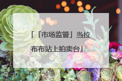 「市场监管」当拉布布站上拍卖台