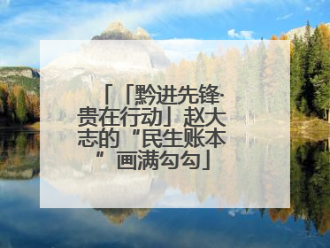 「黔进先锋·贵在行动」赵大志的“民生账本”画满勾勾