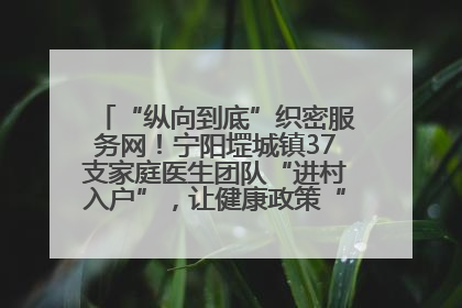 “纵向到底”织密服务网！宁阳堽城镇37支家庭医生团队“进村入户”，让健康政策“落地生根”