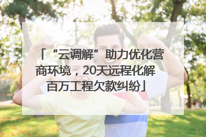 “云调解”助力优化营商环境，20天远程化解百万工程欠款纠纷