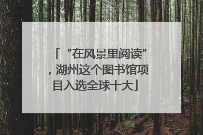 “在风景里阅读”，湖州这个图书馆项目入选全球十大