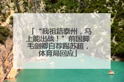 “我祖籍泰州，马上能出战！”前国脚毛剑卿自荐踢苏超，体育局回应