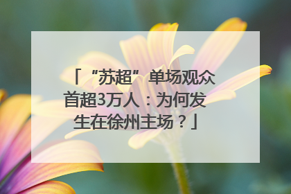 “苏超”单场观众首超3万人：为何发生在徐州主场？