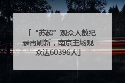 “苏超”观众人数纪录再刷新，南京主场观众达60396人