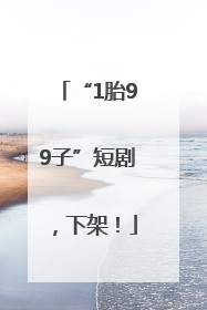 “1胎99子”短剧，下架！
