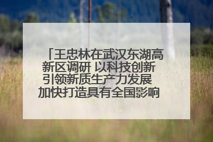 王忠林在武汉东湖高新区调研 以科技创新引领新质生产力发展 加快打造具有全国影响力的科技创新高地
