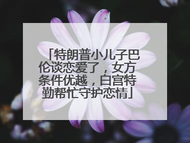 特朗普小儿子巴伦谈恋爱了，女方条件优越，白宫特勤帮忙守护恋情