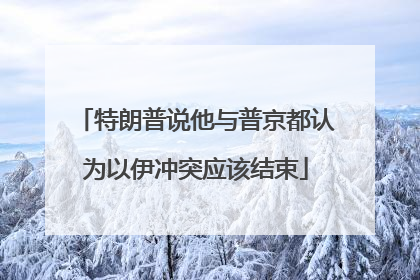 特朗普说他与普京都认为以伊冲突应该结束
