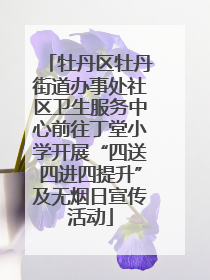 牡丹区牡丹街道办事处社区卫生服务中心前往丁堂小学开展“四送四进四提升”及无烟日宣传活动