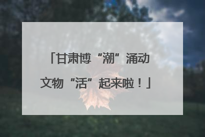 甘肃博“潮”涌动 文物“活”起来啦！