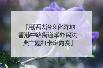 用活法治文化阵地 香港中路街道举办民法典主题打卡定向赛