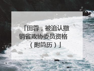 田蓉，被追认撤销省政协委员资格（附简历）