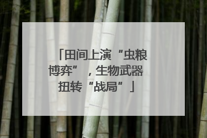 田间上演“虫粮博弈”，生物武器扭转“战局”