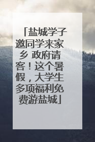 盐城学子邀同学来家乡 政府请客！这个暑假，大学生多项福利免费游盐城