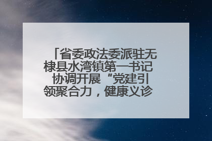 省委政法委派驻无棣县水湾镇第一书记 协调开展“党建引领聚合力，健康义诊惠乡亲”义诊活动