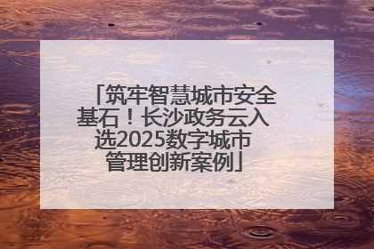 筑牢智慧城市安全基石！长沙政务云入选2025数字城市管理创新案例