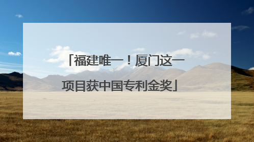 福建唯一！厦门这一项目获中国专利金奖