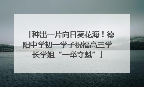 种出一片向日葵花海！德阳中学初一学子祝福高三学长学姐“一举夺魁”