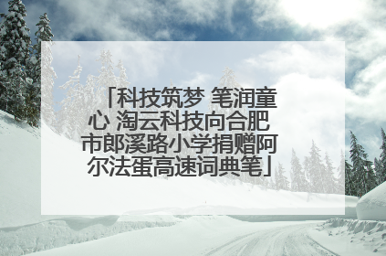 科技筑梦 笔润童心 淘云科技向合肥市郎溪路小学捐赠阿尔法蛋高速词典笔