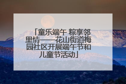 童乐端午 粽享邻里情——花山街道梅园社区开展端午节和儿童节活动