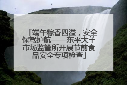 端午粽香四溢，安全保驾护航——东平大羊市场监管所开展节前食品安全专项检查