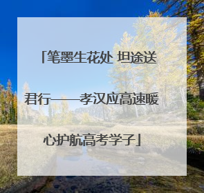 笔墨生花处 坦途送君行——孝汉应高速暖心护航高考学子