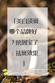 美白淡斑哪个品牌好？挖到宝了：祛斑效果