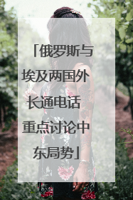 俄罗斯与埃及两国外长通电话 重点讨论中东局势