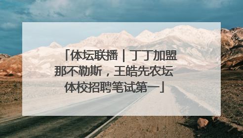 体坛联播｜丁丁加盟那不勒斯，王皓先农坛体校招聘笔试第一