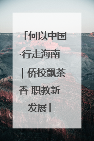 何以中国·行走海南｜侨校飘茶香 职教新发展