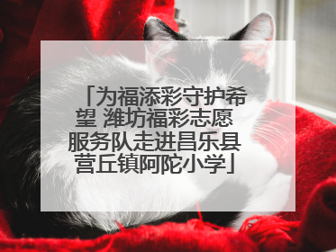 为福添彩守护希望 潍坊福彩志愿服务队走进昌乐县营丘镇阿陀小学