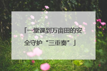 一堂课到万亩田的安全守护“三重奏”