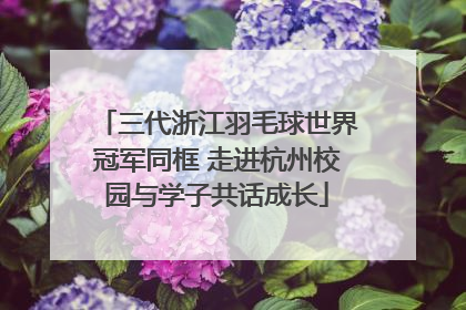 三代浙江羽毛球世界冠军同框 走进杭州校园与学子共话成长