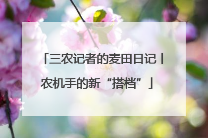 三农记者的麦田日记丨农机手的新“搭档”