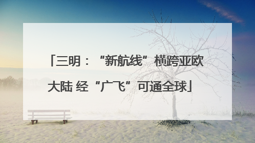 三明：“新航线”横跨亚欧大陆 经“广飞”可通全球