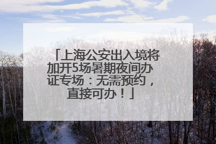 上海公安出入境将加开5场暑期夜间办证专场：无需预约，直接可办！