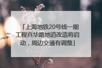 上海地铁20号线一期工程真华路地道改造将启动，周边交通有调整