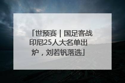 世预赛|国足客战印尼25人大名单出炉,刘若钒落选