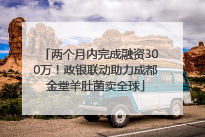 两个月内完成融资300万！政银联动助力成都金堂羊肚菌卖全球