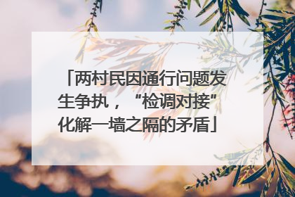 两村民因通行问题发生争执，“检调对接”化解一墙之隔的矛盾