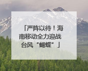 严阵以待！海南移动全力迎战台风“蝴蝶”