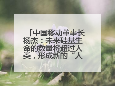 中国移动董事长杨杰：未来硅基生命的数量将超过人类，形成新的“人口红利”