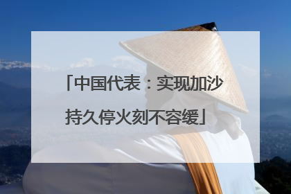 中国代表：实现加沙持久停火刻不容缓