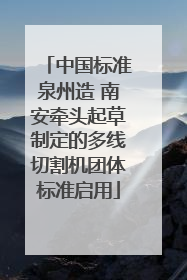 中国标准泉州造 南安牵头起草制定的多线切割机团体标准启用