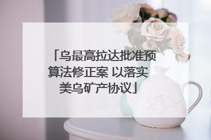 乌最高拉达批准预算法修正案 以落实美乌矿产协议