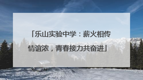 乐山实验中学：薪火相传情谊浓，青春接力共奋进