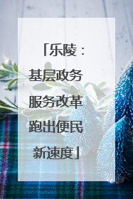 乐陵：基层政务服务改革跑出便民新速度