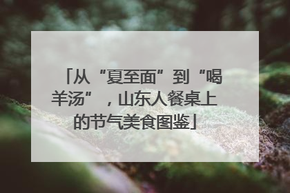 从“夏至面”到“喝羊汤”，山东人餐桌上的节气美食图鉴